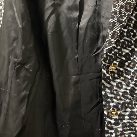 Versace Tweed Wool Leapord 2 Button Women Blazer Jacket 40 IT Reg. $2750.00 - Picture 7 of 8